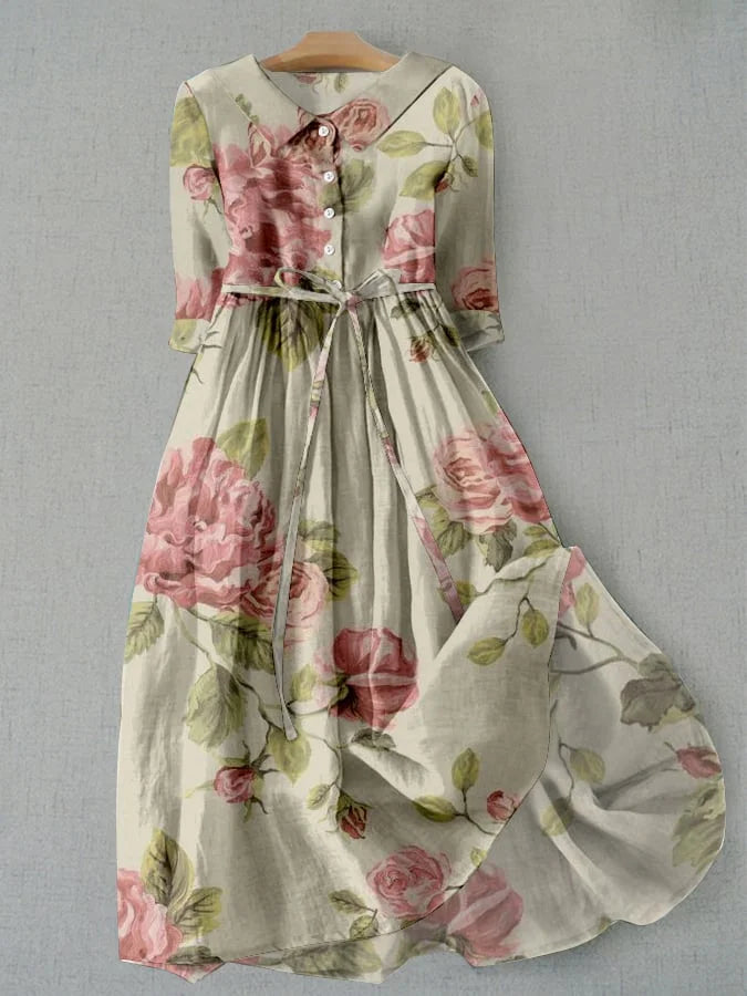 Lucía | Vintage Dress with Laces and Floral Print