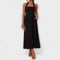 Lydia - Mid-Length Black Halter Dress with Waist Detail