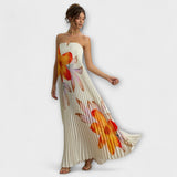 Michelle - Sweetheart Maxi Dress in Orange Floral