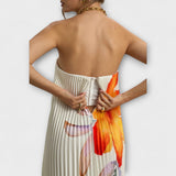 Michelle - Sweetheart Maxi Dress in Orange Floral