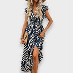 Milena | Dress with Allover Print and Smocked Waist