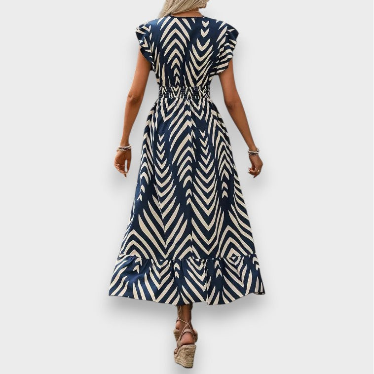 Milena | Dress with Allover Print and Smocked Waist
