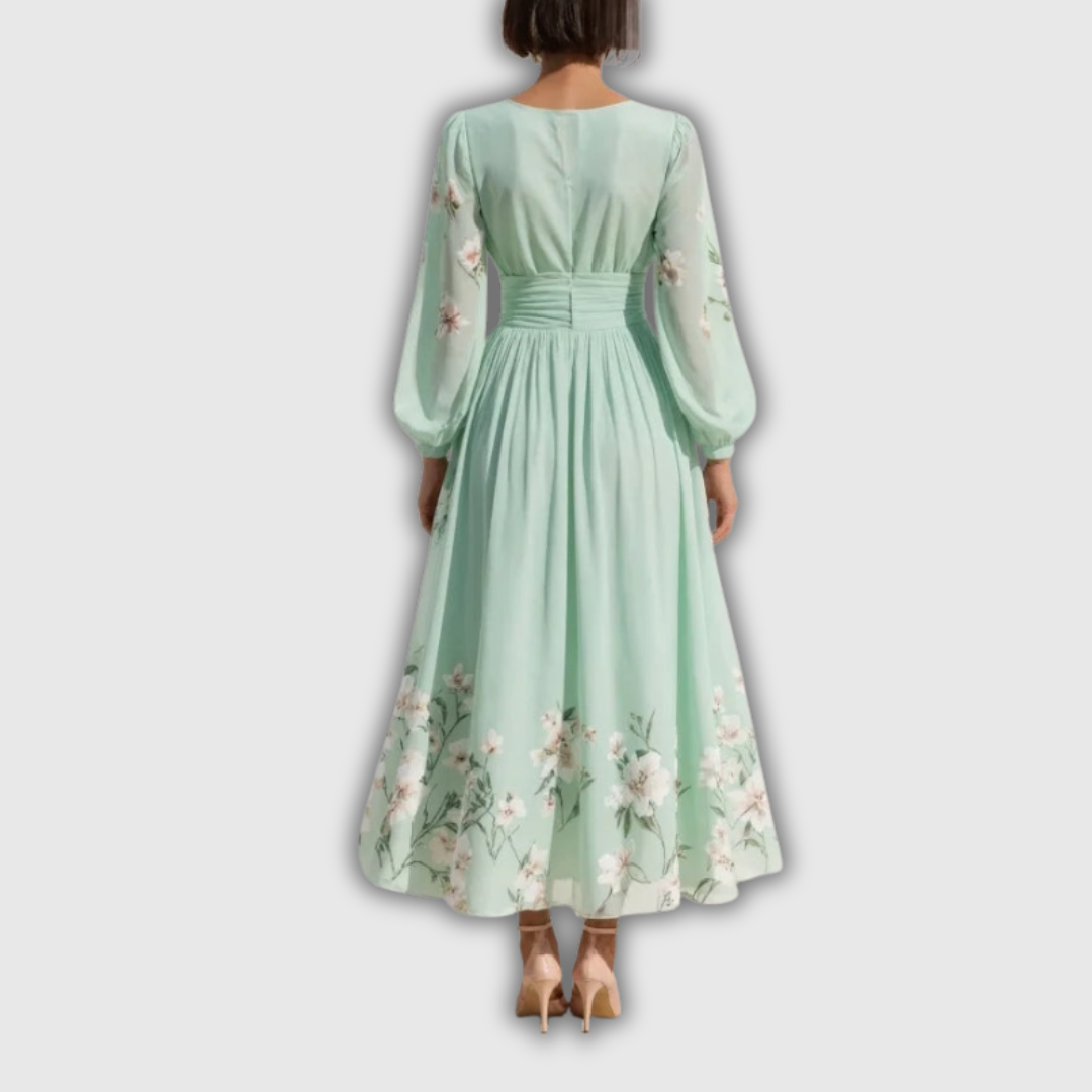 Odelia – Floral Midi Dress with Flowing Silhouette