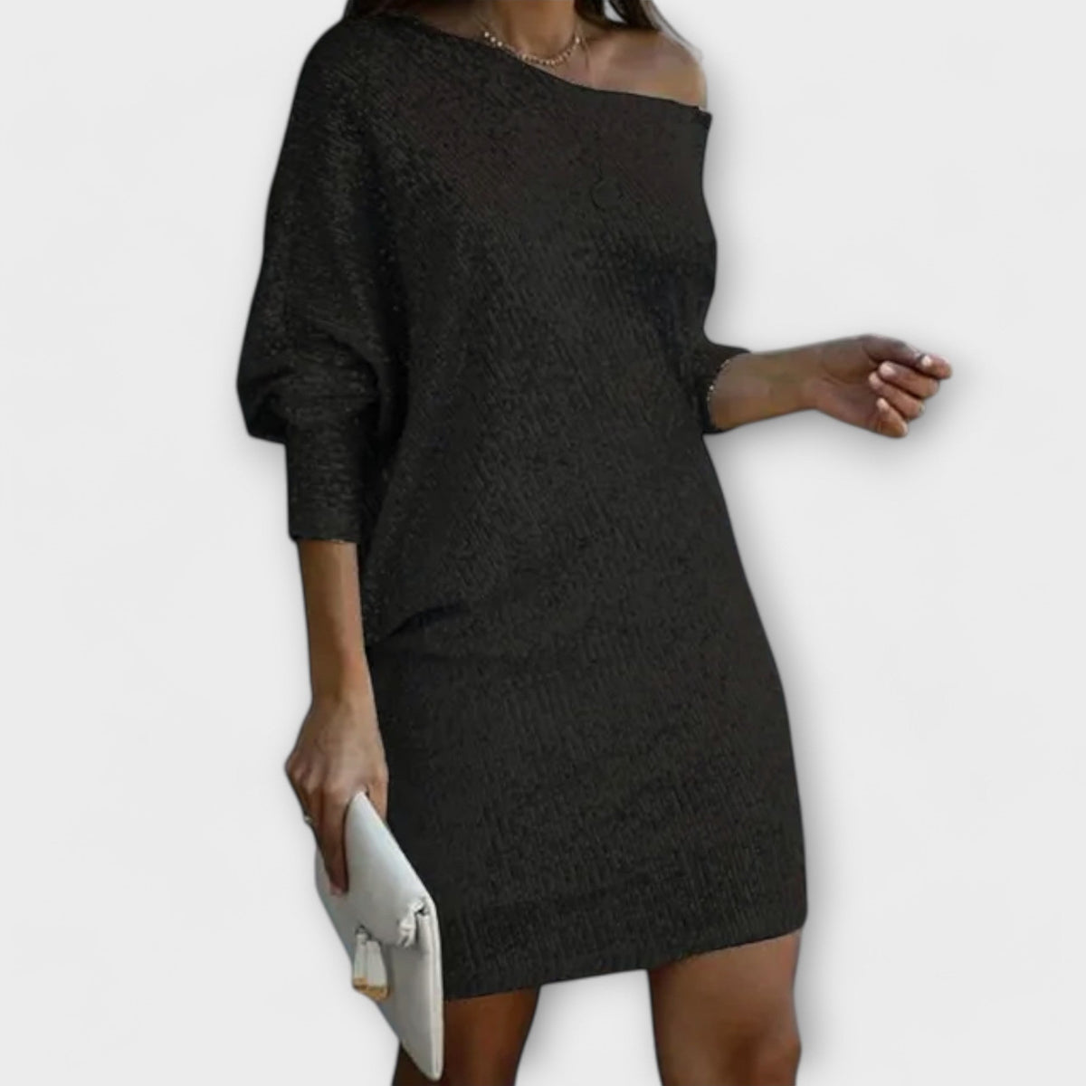 Party Dress with Sequins and Contrast