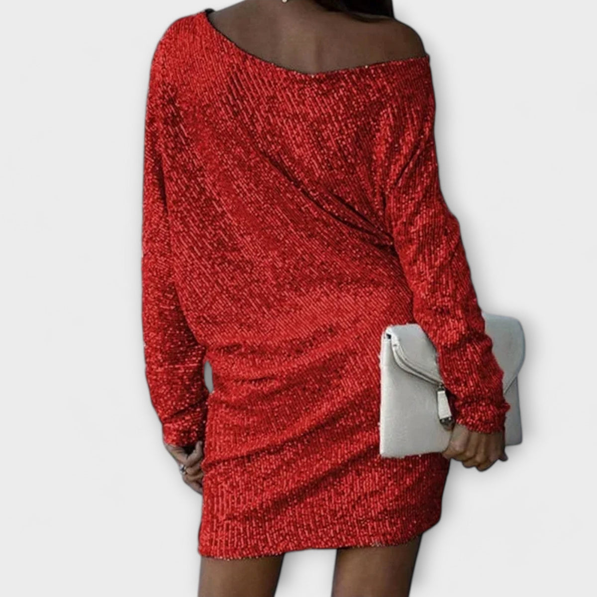 Party Dress with Sequins and Contrast