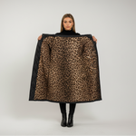 Premium Padded Coat with Leopard-Print Lining