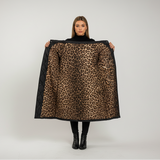 Premium Padded Coat with Leopard-Print Lining