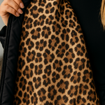Premium Padded Coat with Leopard-Print Lining