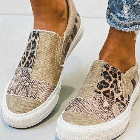 Quinny  | Casual Leopard Print Canvas Shoes