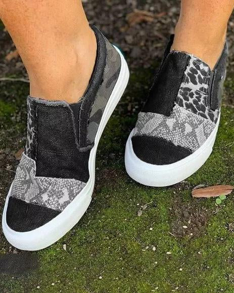 Quinny  | Casual Leopard Print Canvas Shoes