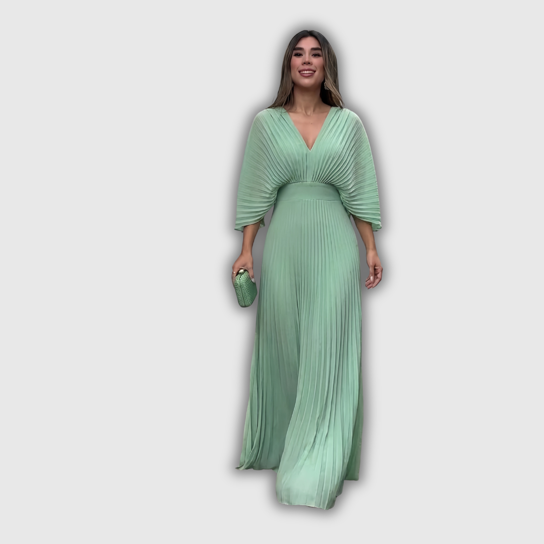Serelina | Pleated Elegance Maxi Dress