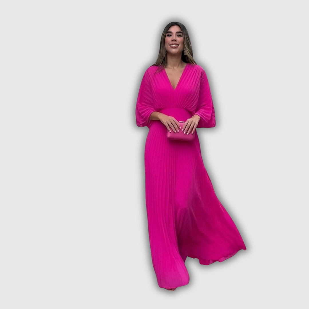 Serelina | Pleated Elegance Maxi Dress