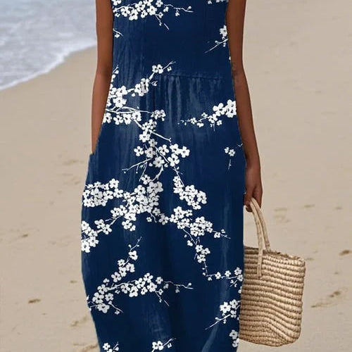 Tess – Elegant Midi Dress with Floral Pattern