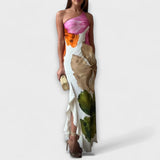 The Sapphire - Elegant Patchwork Maxi Dress