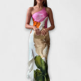 The Sapphire - Elegant Patchwork Maxi Dress