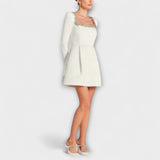 Wren - Velvet Mini Dress with Jewel Embellishments